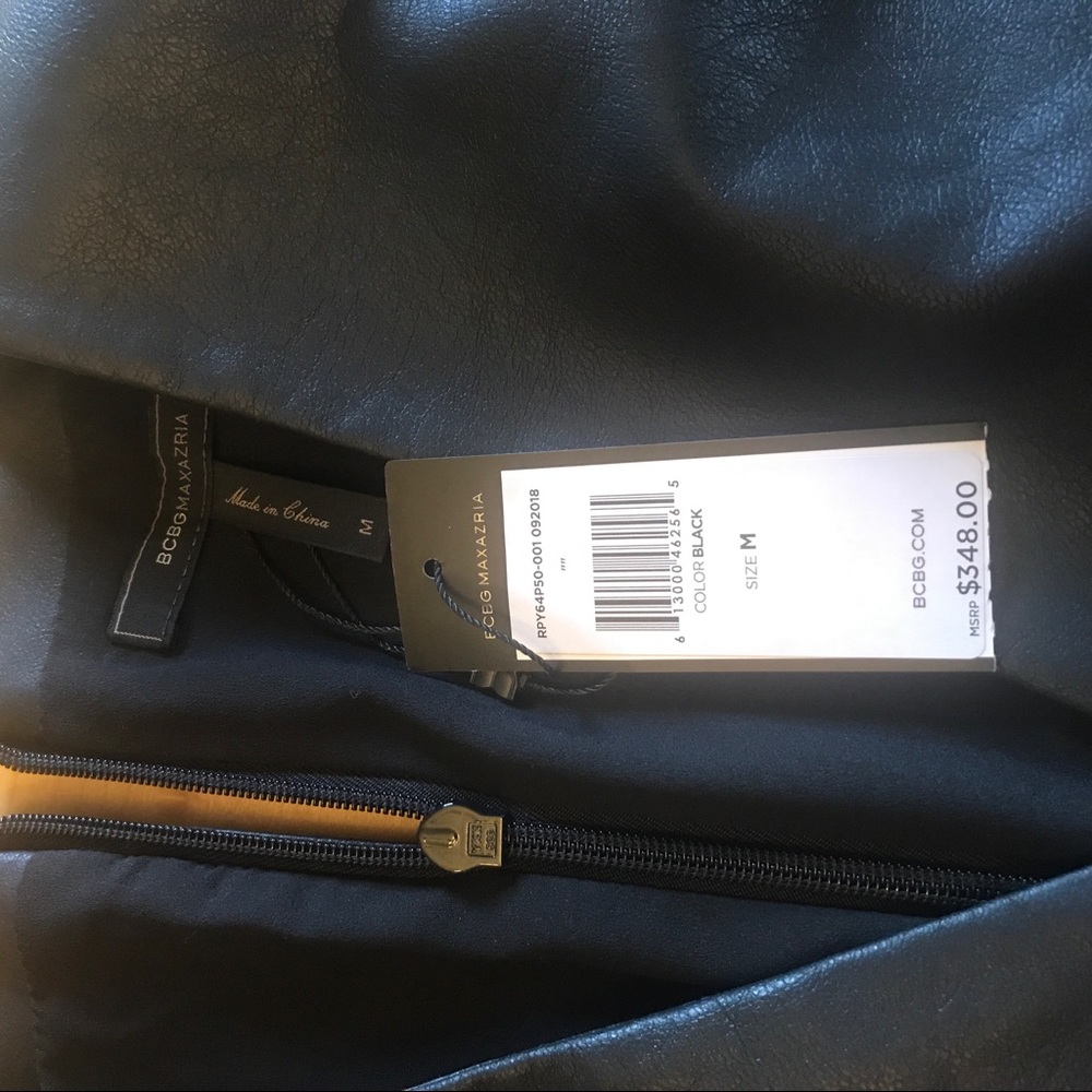 BCBG Faux Leather Dress-size Medium - Picture 5 of 8